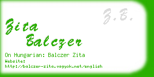 zita balczer business card